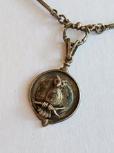 Load image into Gallery viewer, Victorian Silver Owl Necklace