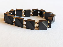 Load image into Gallery viewer, 19th c. 14k Gold Carved Onyx Link Bracelet