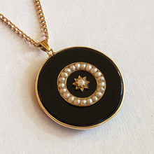 Load image into Gallery viewer, 19th c. 14k Gold Onyx Star Pendant + Chain