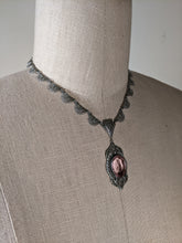 Load image into Gallery viewer, Art Deco Rhodium Plated Necklace Purple Glass Stone
