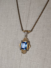 Load image into Gallery viewer, Art Deco Rhodium + Gold Plated Necklace
