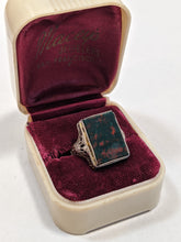 Load image into Gallery viewer, Abraham and Straus Art Deco 10k White Gold Bloodstone Ring | Sz 6.5