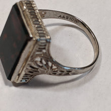 Load image into Gallery viewer, Abraham and Straus Art Deco 10k White Gold Bloodstone Ring | Sz 6.5