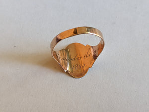 c. 1804 14k Gold Posy Ring "Remember the Giver"