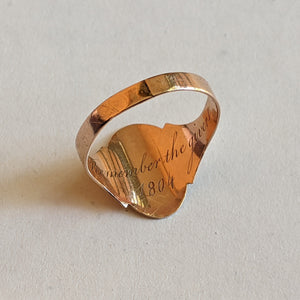 c. 1804 14k Gold Posy Ring "Remember the Giver"