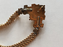 Load image into Gallery viewer, 19th c. Gold Filled Mesh Cameo Necklace