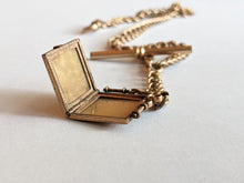 Load image into Gallery viewer, 19th c. Gold Filled Short T-Bar Watch Chain + Locket | 12.5&quot;