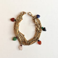 Load image into Gallery viewer, Gold Filled Watch Chain Bracelet w/ Heart Charms