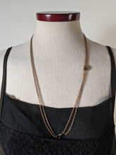 Load image into Gallery viewer, 19th c. Gold Filled Long Guard Chain w/ Seed Pearl Slide