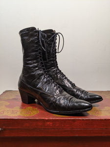 c. 1910s Black Lace Up Boots | Approx 6.5-7