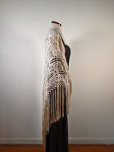 Load image into Gallery viewer, c. 1920s Cream Ribbon Shawl