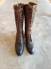 Load image into Gallery viewer, c. 1940s Tall Brown Leather Boots | Approx 7.5-8