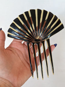 Art Deco Celluloid Hair Comb | 5" Fan