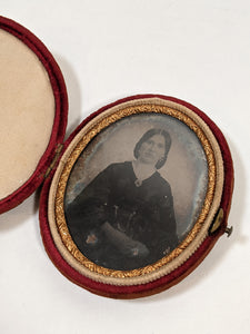 19th c. Tintype Photo in Velvet Case