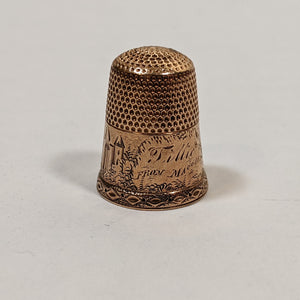 19th c. 14k Gold Engraved Thimble
