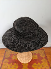 Load image into Gallery viewer, c. 1910s Black Velvet Brocade Hat