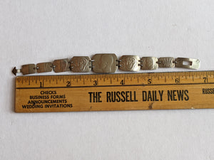 1940s WWII Trench Art Silver Coin Bracelet