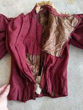 Load image into Gallery viewer, 1890s Burgundy Gigot Sleeve Bodice | Study + Display