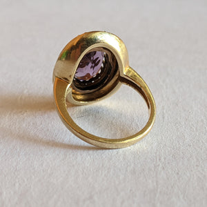c. 1870s-1880s 14k Amethyst Rose of Sharon Ring