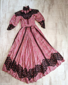 c. 1905-1907 Pink Silk Dress