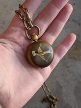Load image into Gallery viewer, 1890s-1900s Hand Painted Sovereign Case + Chain