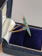Load image into Gallery viewer, c. 1890s-1900s 14k Gold Turquoise, Marcasite, Pearl Ring