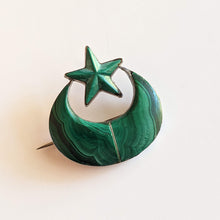 Load image into Gallery viewer, Mid-19th c. Silver Malachite Brooch