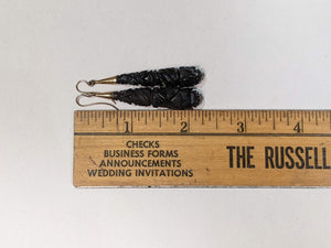 c. 1870s-1880s Carved Whitby Jet Earrings