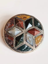 Load image into Gallery viewer, Sterling Silver Victorian Scottish Agate Brooch