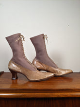 Load image into Gallery viewer, c. 1910s-1920s Wool + Leather Boots | Approx. Sz. 7.5-8 N