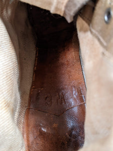 c. 1910s-1920s Olive Brown Boots | Approx. Sz. 7-7.5