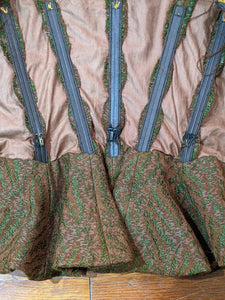 1890s Green Wool + Silk Dress