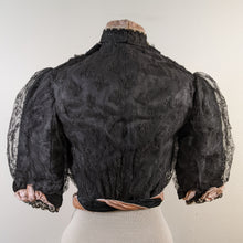 Load image into Gallery viewer, c. 1900s Black + Pink Silk Bodice