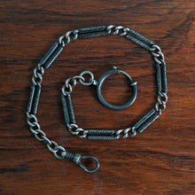 Load image into Gallery viewer, Turn of the Century Silver + Rose Gold Niello Chain | 10.75&quot;