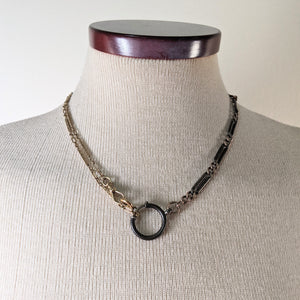 Turn of the Century Silver + Rose Gold Niello Chain | 10.75"