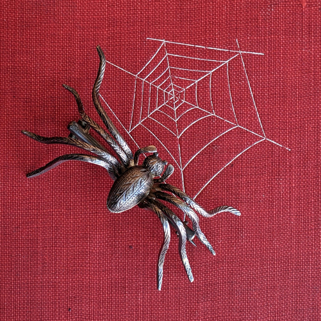 RESERVED | c. Late 19th Century Silver Spider Brooch
