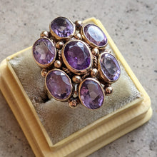 Load image into Gallery viewer, c. 1930s 14k Gold Amethyst Statement Ring | Size 8.5