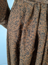 Load image into Gallery viewer, c. 1890s Gorgeous Green + Brown Woven Cotton + Wool Dress
