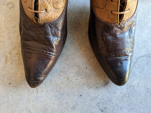 c. 1910s-1920s Two-Tone Brown Boots | Approx Sz 6