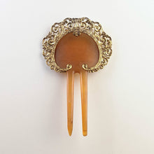 Load image into Gallery viewer, 19th c. 14k Gold + Celluloid Hair Comb