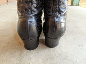 c. 1910s-1920s Black Lace Up Boots | Approx Sz 7.5