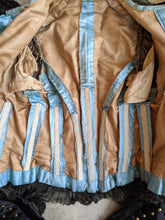 Load image into Gallery viewer, 1890s Black + Blue Silk Bodice | Study + Display