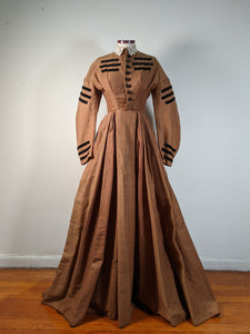c. 1860s Wool Homespun Dress