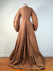 c. 1860s Wool Homespun Dress