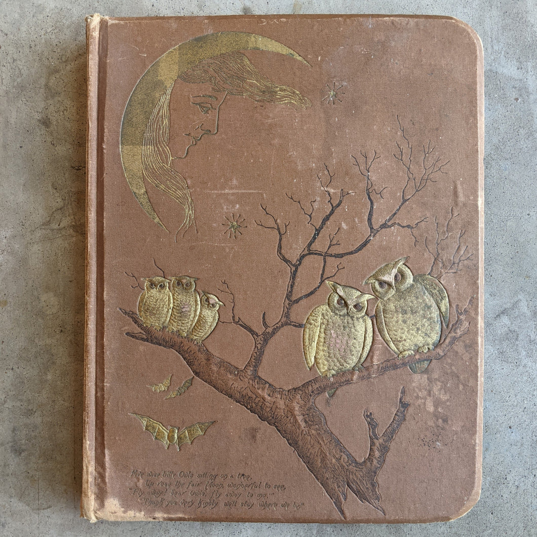 1880s-1890s Victorian Scrapbook | Owls, Bats, Moon