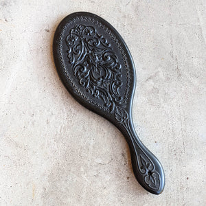 19th c. "Florence" Shellac Hand Mirror | As Is Cracked Glass