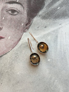 c. 1890s 9k Gold Forget Me Not Earrings