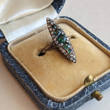 Load image into Gallery viewer, c. 1890s-1900s 14k Gold Emerald Diamond Ring