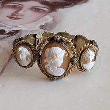Load image into Gallery viewer, 19th c. 14k Gold Cameo Bracelet - The Three Graces