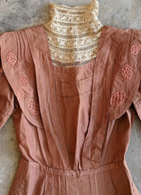 Load image into Gallery viewer, c. 1908-1909 Peach Silk Dress | Study + Display